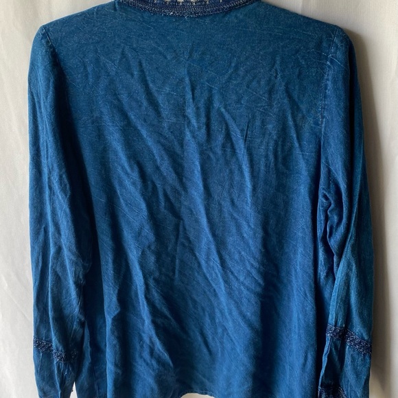 Studio West Apparel Lightweight Denim Shirt Jacket Spring Beautiful - Picture 6 of 8